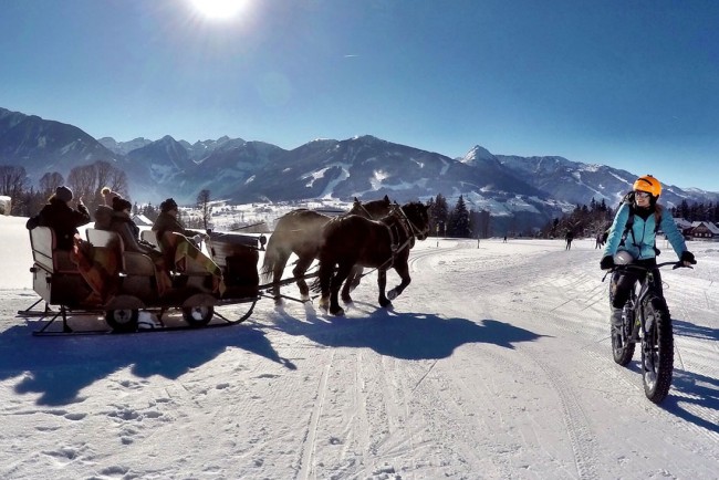 Fatbiken und Pferdeschlittenfahren in Ramsau © alpinefatbike.com